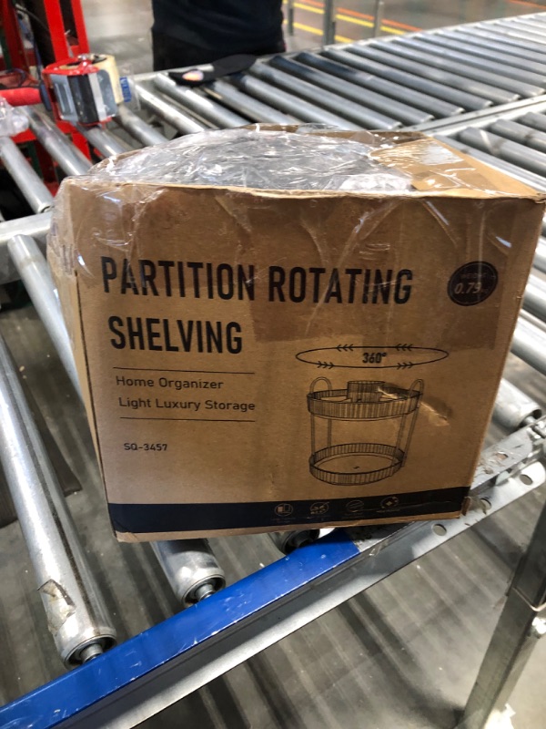 Photo 1 of shuang qing Rotating Makeup Organizer for Vanity 2 Tier, High-Capacity Skincare Clear Make Up Storage Perfume Organizers Cosmetic Dresser Organizer Countertop 360 Spinning ?Grey? Suya Grey 2 Tier