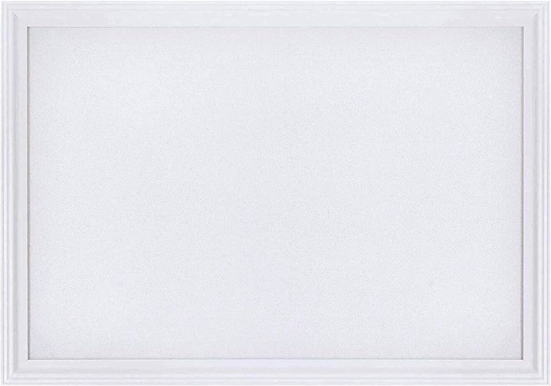 Photo 2 of SKL Products Cork Board - 30" x 20" Large, Framed, White Bulletin Board for School, Home, Kitchen & Office Walls