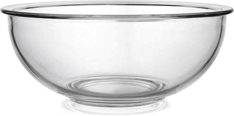 Photo 1 of  Glass Bowl for Storage, Mixing, Serving - Clear, Dishwasher, Freezer & Oven Safe Premium Quality Glass, Easy-Clean,