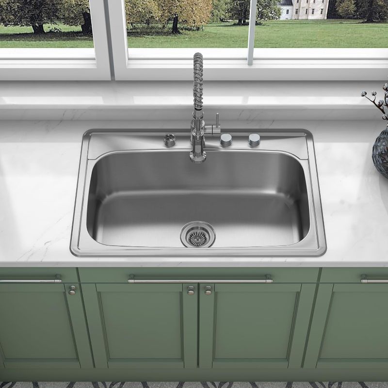 Photo 1 of  Drop In Single Bowl Kitchen Sink with 18 Gauge 304 Stainless Steel Satin Finish MT3322C (Sink Only)