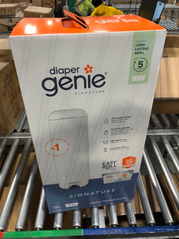 Photo 2 of Diaper Genie Signature Pail Includes 1 Easy Roll Refill with 18 Bags | Holds Up to 846 Newborn-Sized Diapers Per Refill New Signature Pail + Long-Lasting Refill