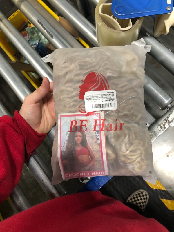 Photo 1 of 5 Packs River Faux Locs Crochet Hair 22inch Boho Goddess Locs Crochet Hair Omber Blonde Curly Faux Locs Wavy Crochet Hair with Curly Ends Boho Style Synthetic Hair Extensions (22" 5Packs 27/613#) 22 Inch 27/613#