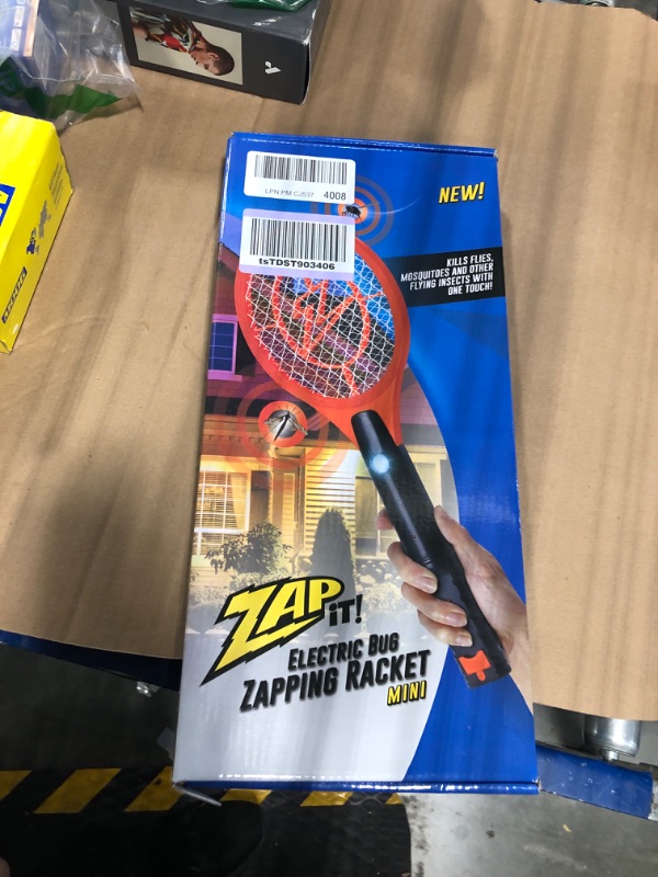 Photo 2 of ZAP IT! Bug Zapper Rechargeable Bug Zapper Racket, 4,000 Volt, USB Charging Cable Mini Red