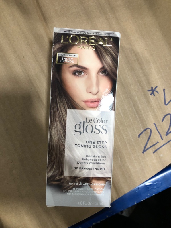 Photo 2 of L’Oréal Paris Le Color Gloss One Step In-Shower Toning Hair Gloss, Neutralizes Brass, Conditions & Boosts Shine, Smoky Bronde, 4 Ounce