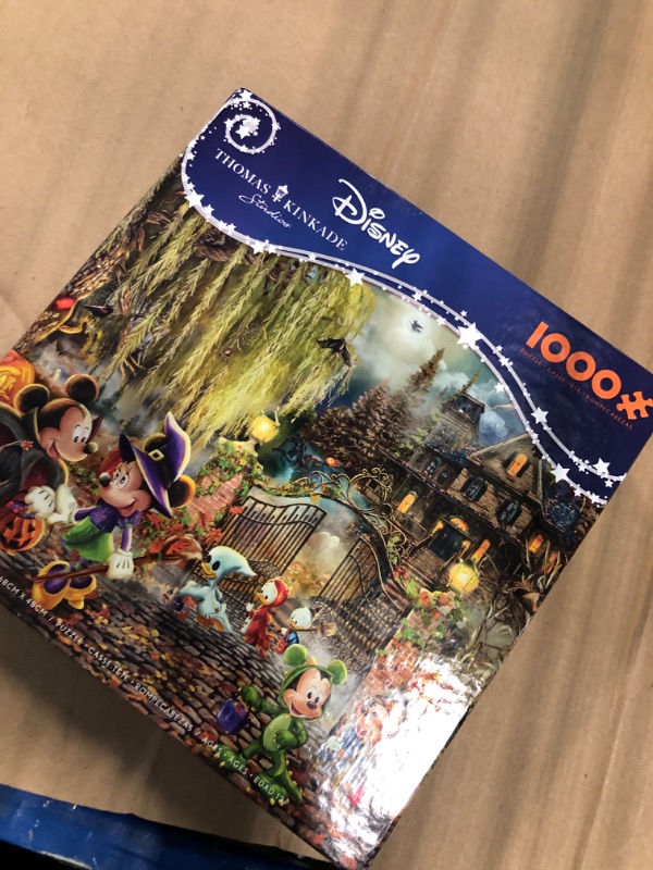 Photo 1 of Ceaco - Thomas Kinkade - Disney - Mickey and Minnie Halloween Fun - 1000 Piece Jigsaw Puzzle
