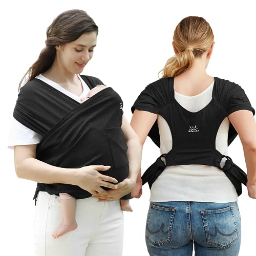 Photo 1 of Baby Wraps Carrier, Baby Carrier Newborn to Toddler Newborn Carrier Breathable and Hands Free Baby Sling, Adjustable Infant Carriers Baby Carriers (Black)