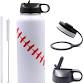 Photo 1 of 40 Oz Baseball Tumbler With Handle and Straw,Large Capacity Stainless Steel Vacuum Insulated Travel Coffee Mug Water Bottle,White