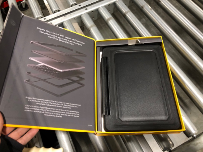 Photo 1 of ZAGG Rugged Book iPad Case with Detachable Magnetic-Hinged Keyboard for iPad Air 3, iPad Pro 10.5", and 10.2" (9th Gen), Multi-Device Bluetooth, Apple Pencil Holder, Long-Lasting Battery,Black iPad 10.2" Keyboard