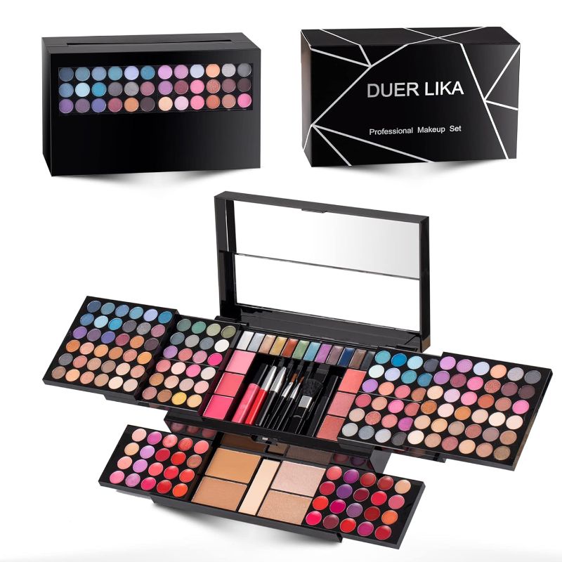 Photo 1 of DUER LIKA Professional Makeup Kit for Women with Mirror 120 Colors Cosmetic Makeup Gift Set Combination with Eyeshadow Facial Blusher Eyebrow Powder Face Concealer Powder Eyeliner Pencil MU28
