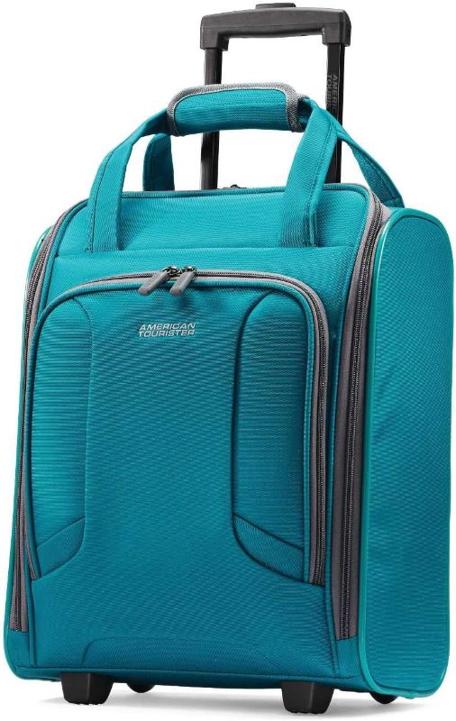 Photo 1 of American Tourister 4 Kix Expandable Softside Luggage with Spinner Wheels, Teal, UnderseaterI