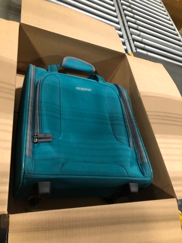 Photo 2 of American Tourister 4 Kix Expandable Softside Luggage with Spinner Wheels, Teal, UnderseaterI