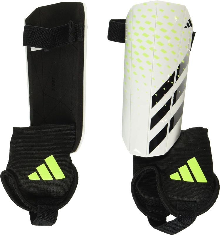 Photo 1 of adidas Match Predator Soft Ground Shinguards White/Lucid Lemon/Black Large