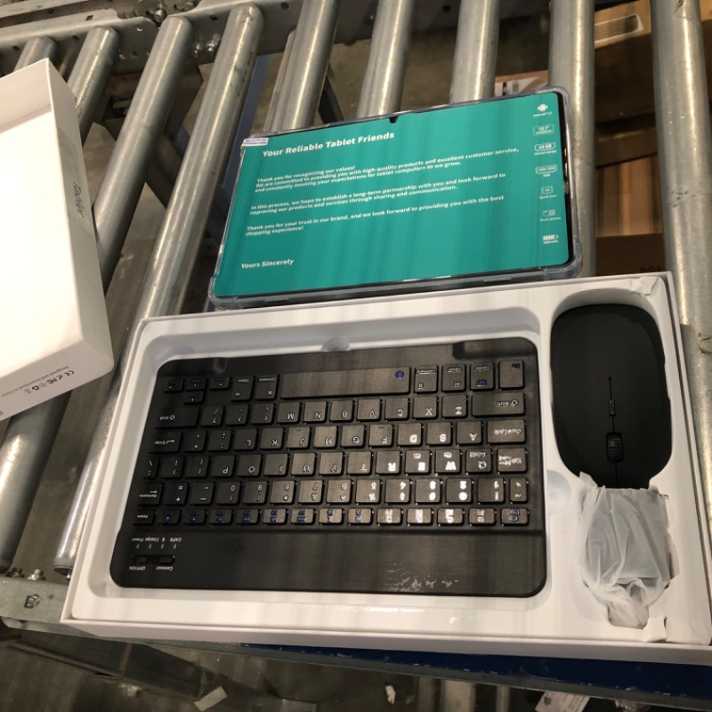 Photo 1 of COLORROOM 2023 New 2 in 1 Tablet PC, 10inch Android 13 Tablet with Keyboard, 8GB+128GB, Case, Mouse, Stylus, Quad Core, Touch Screen, Dual Camera, Dual 5G WiFi6, Bluetooth, Tableta PC Netflix YouTube Gray Set