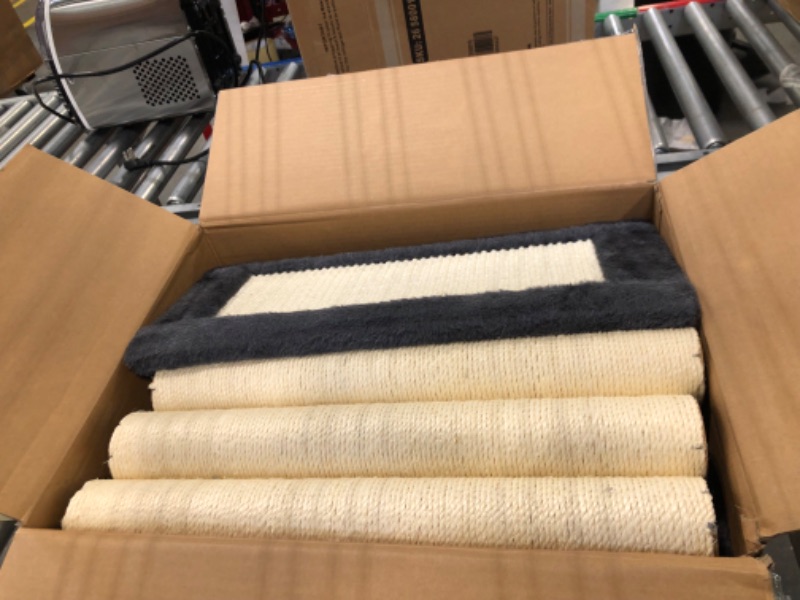 Photo 1 of KSIIA Cat Tree for Indoor Cats 43 Inch Tall Cat Climbing Tower with Sisal-Covered Scratching Post & Board Modern Kittens Activity Condo House with Plush Perch, Grey