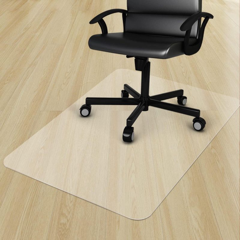 Photo 1 of Azadx Office Chair Mat for Hard Floors 48 X 48, Clear PVC Hardwood Floor Mat, Durable Plastic Floor Protector for Home and Office use (48" X 48" Rectangle)