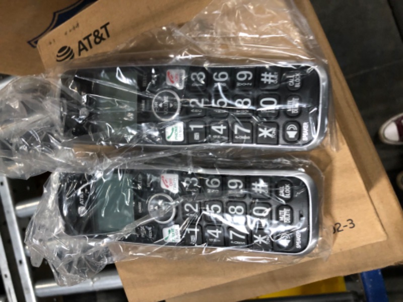 Photo 1 of AT&T BL102-2 DECT 6.0 2-Handset Cordless Phone for Home with Answering Machine, Call Blocking, Caller ID Announcer, Audio Assist, Intercom, and Unsurpassed Range, Silver/Black 2 Handset Phone