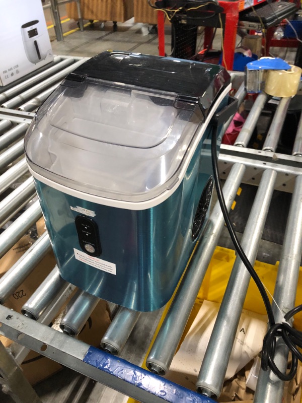 Photo 1 of Nugget Countertop Ice Maker, Silonn Chewable Pellet Ice Machine with Self-Cleaning Function, 33lbs/24H, Portable Ice Makers for Home, Kitchen, Office, Green