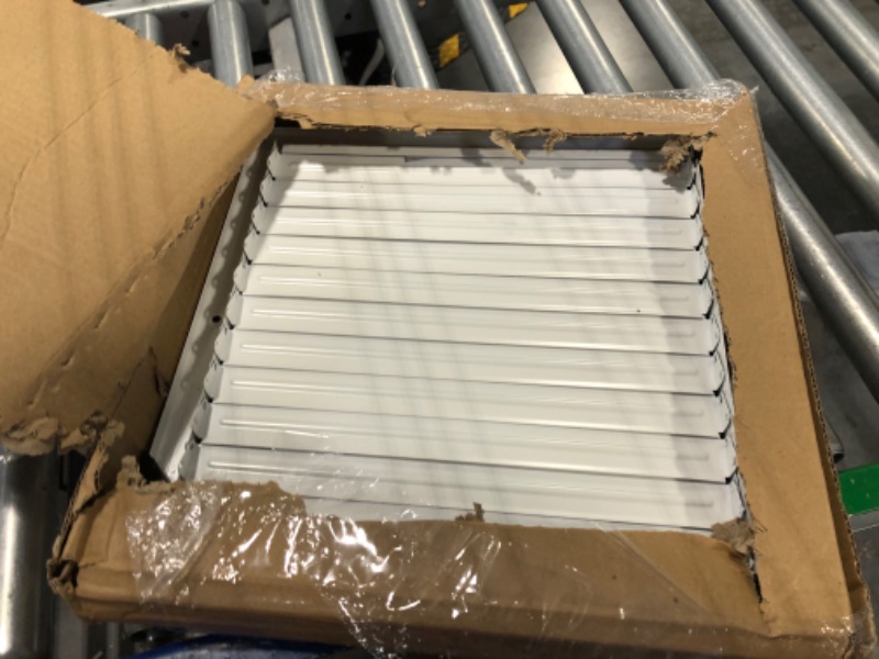 Photo 2 of 12"w X 12"h 3-Way AIR SUPPLY GRILLE - VENT COVER & DIFFUSER - Flat Stamped Face - White [Outer Dimensions: 13.75"w X 13.75"h] Flat Stamped Steel 3 Way