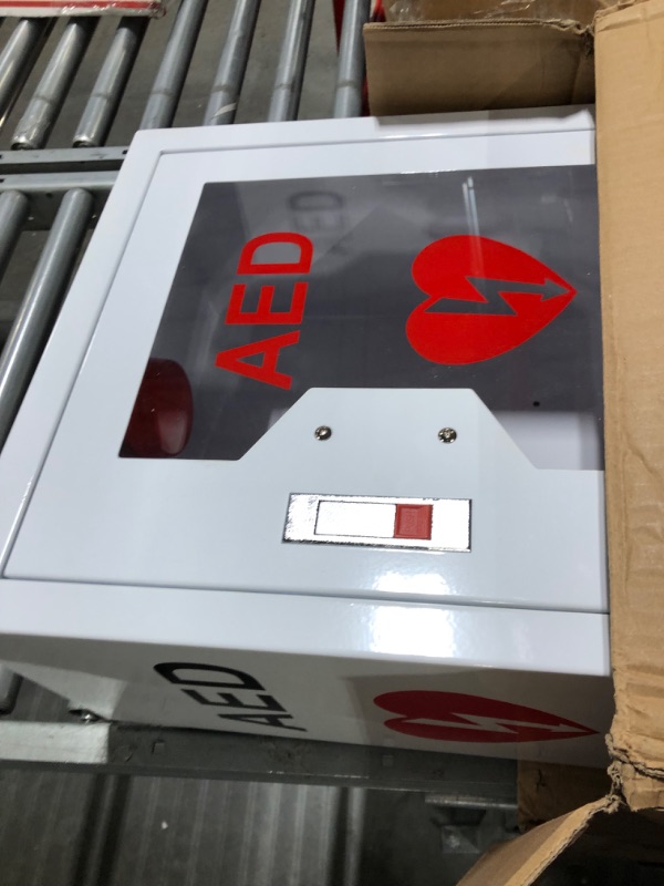 Photo 2 of AED Defibrillator Wall Mount Storage Cabinet, CMXIKJ Stainless Steel AED Cabinet with Snap Lock, fits All Brands Cardiac Science for Home, Office, Hospital and Public Places, 14.1 x 7 x 15.7 Inch Aed-002