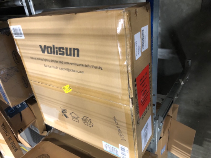 View 2 of VOLISUN Modern Ceiling Fans with Lights and Remote, 19.7in Low Profile Ceiling Fan Flush Mount, 3000K-6500K Dimmable Bladeless LED Fan Light, White Fandelier Ceiling Fans with Lights for Bedroom