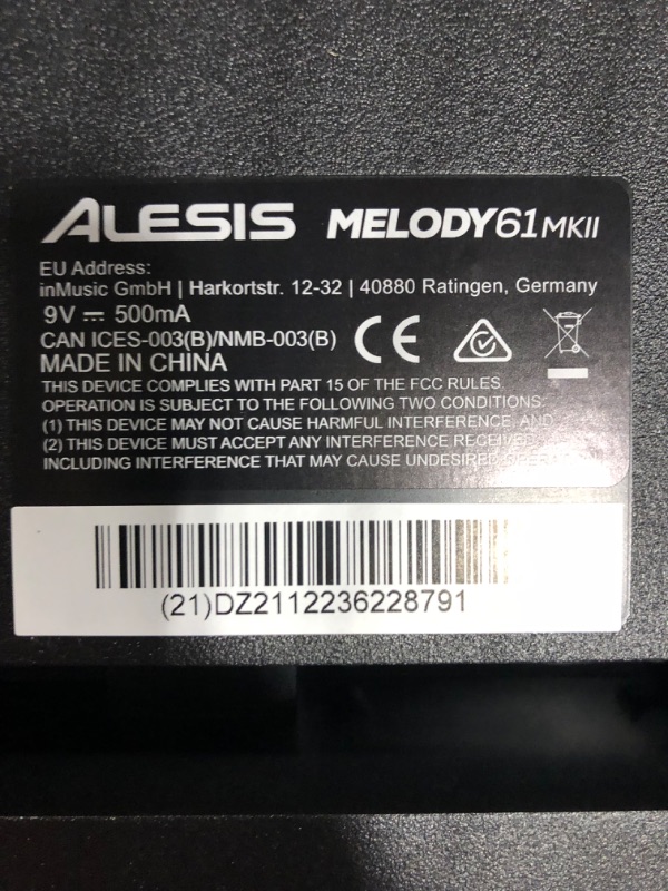 Photo 5 of Alesis Melody 61 Key Keyboard Piano for Beginners with Speakers, Stand, Bench, Headphones, Microphone, Sheet Music Stand, 300 Sounds and Music Lessons