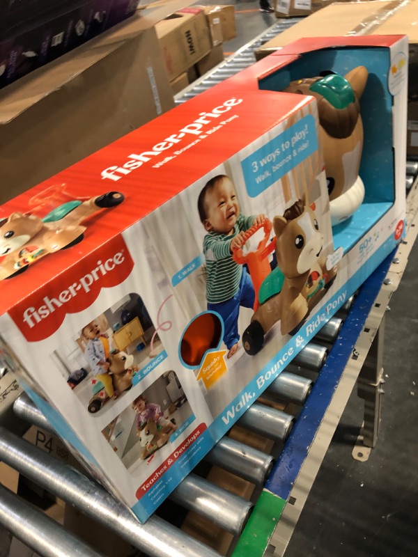 Photo 1 of Fisher-Price Baby Walker Learning Toy, Walk Bounce & Ride Pony Ride-On with Music and Lights for Infants and Toddlers Ages 9+ Months (Amazon Exclusive), Medium, Multicolor