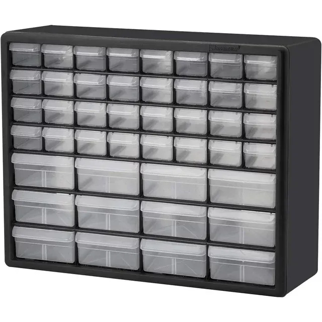 Photo 1 of Akro-Mils 44 Drawer Plastic Storage Organizer with Drawers for Hardware, Small Parts, Craft Supplies, Black
