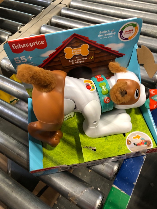 Photo 3 of Fisher-Price Baby Learning Toy 123 Crawl With Me Puppy Electronic Dog With Smart Stages Content & Lights For Ages 6+ Months