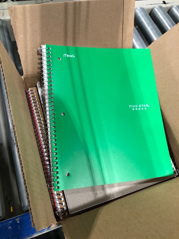 Photo 2 of Five Star DuraShield Notebooks, 3 Pack, 1-Subject, Wide Ruled Paper, 10-1/2" x 8", 100 Sheets, Black, Red, Electric Green, 
( NO Cobalt Blue) (930021) Notebook - Wide Ruled