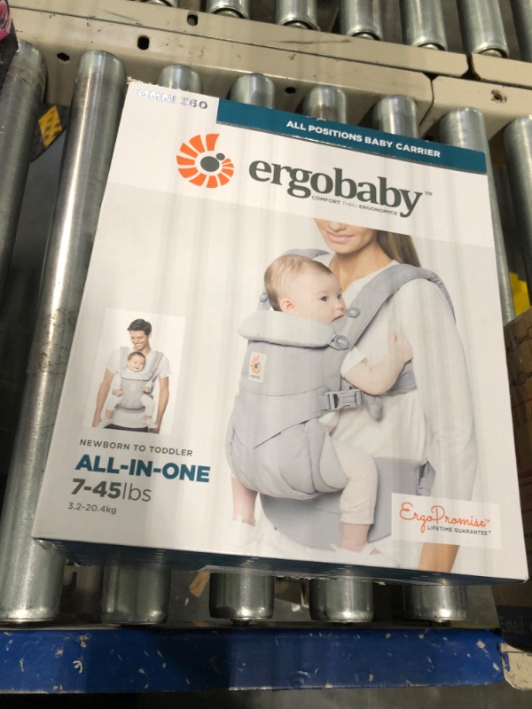 Photo 2 of Ergobaby Omni 360 All-Position Baby Carrier for Newborn to Toddler with Lumbar Support (7-45 Pounds), Pearl Grey, One Size (Pack of 1)