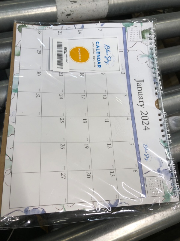 Photo 2 of Blue Sky 2024 Monthly Wall Calendar, January - December, 11" x 8.75", Wirebound, Wide Blocks, Lindley (101593-24) New Version