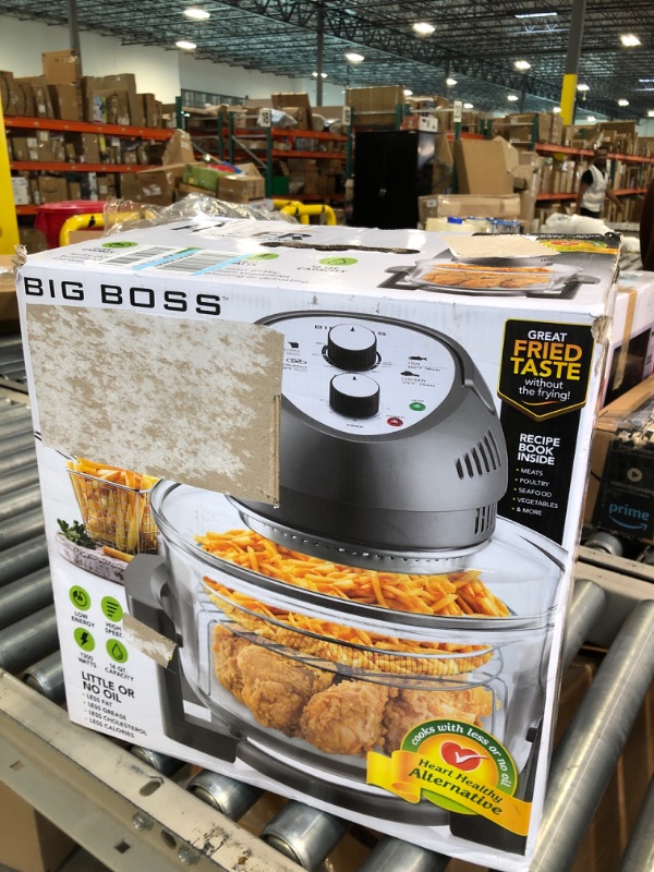 Photo 2 of ***For parts***   Big Boss Air Fryer, Super Sized 16 Quart Large Air Fryer Oven Glass Air Fryer, Infrared Convection Healthy Meal Electric Cooker with Timer, Dishwasher Safe, Plus 50+ Recipe Book Graphite