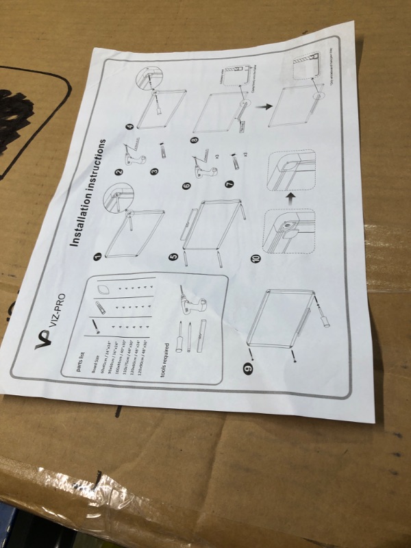 Photo 4 of VIZ-PRO Magnetic Dry Erase White Board 48 X 36 Inches, Black Aluminium Frame, with 12-Count Markers