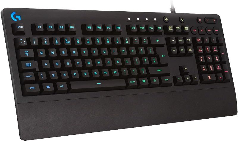 Photo 1 of 
Logitech G213 Prodigy Gaming Keyboard, LIGHTSYNC RGB Backlit Keys, Spill-Resistant, Customizable Keys, Dedicated Multi-Media Keys – Black 