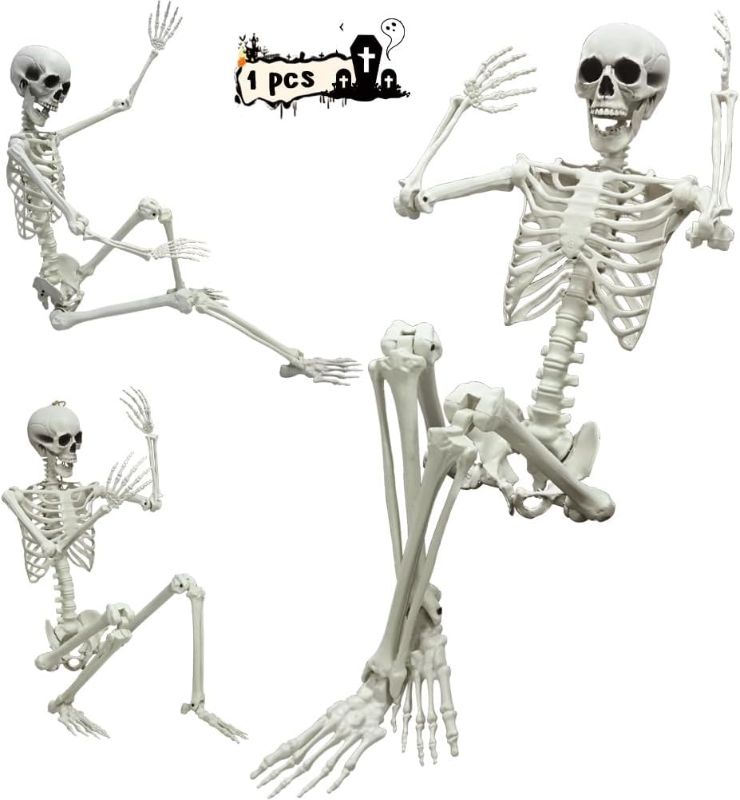 Photo 1 of  
5.4Ft Halloween Skeleton, Halloween Life Size Skeleton Full Body Human Skeleton Halloween Decoration, Plastic Skeletons with Movable Joints for Graveyard...