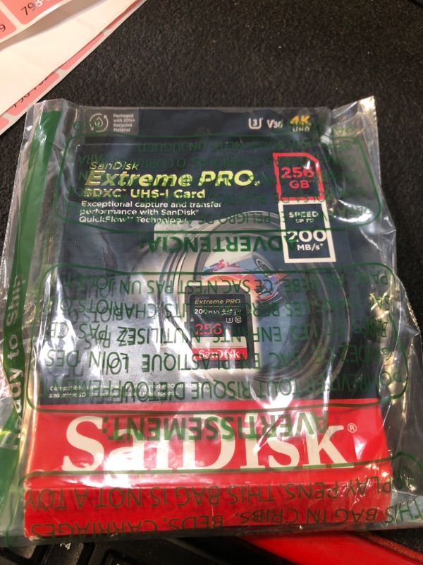 Photo 2 of SanDisk 256GB Extreme PRO SDXC UHS-I Memory Card - C10, U3, V30, 4K UHD, SD Card - SDSDXXD-256G-GN4IN 256GB Memory Card Only