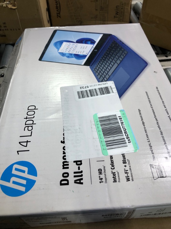 Photo 3 of HP Newest Stream 14" Ultral Light Laptop for Student Business, Intel Quad-Core Processor, 4GB RAM, 320GB Storage (64GB eMMC + 256GB Card), 1-Year Office.
