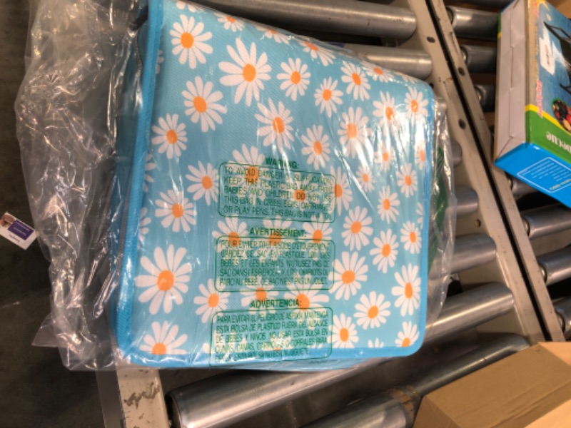 Photo 2 of Case-it The Mighty Zip Tab Zipper Binder - 3 Inch O-Rings - 5 Color Tab Expanding File Folder - Multiple Pockets - 600 Sheet Capacity - Comes with Shoulder Strap - Light Blue Daisy D-146-P Light Blue Single