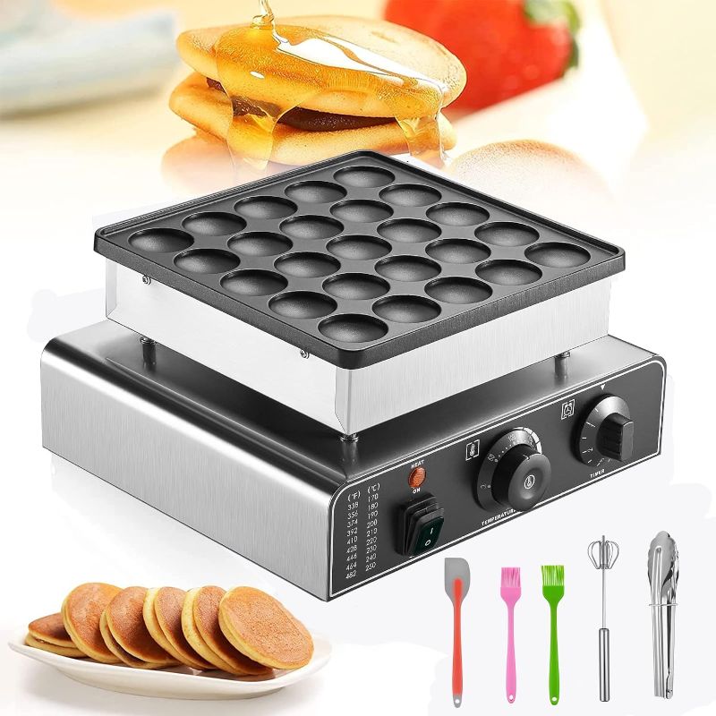 Photo 1 of 25Pcs Mini Pancakes Maker Commercial Electric Nonstick Pancake Maker Machine Muffin Poffertjes Pan Machine for Home Kitchen Restaurant Snack Bar 110V
***Stock photo shows a similar product, not exact***