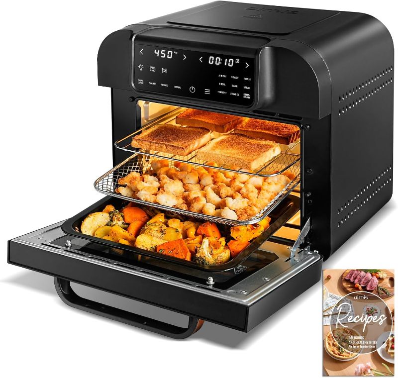 Photo 1 of OIMIS Air Fryer Oven,17QT 10-in-1 Countertop Toaster Oven,Smart Air Fryer Toaster Oven with Rotisserie, Dehydrator, Digital LED Screen,Countertop Convection Oven,6 Accessories,1500w, Black
