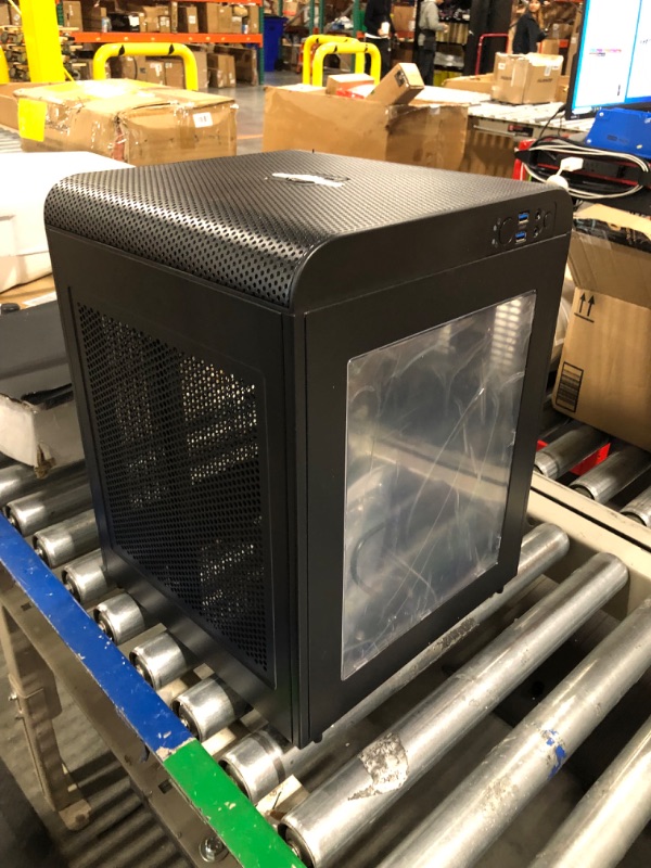 Photo 4 of Thermaltake Core V21 SPCC Micro ATX, Mini ITX Cube Gaming Computer Case Chassis, Small Form Factor Builds, 200mm Front Fan Pre-installed, CA-1D5-00S1WN-00 Black Micro ATX V21
***Dented on one of the sides (shown in last photo)***