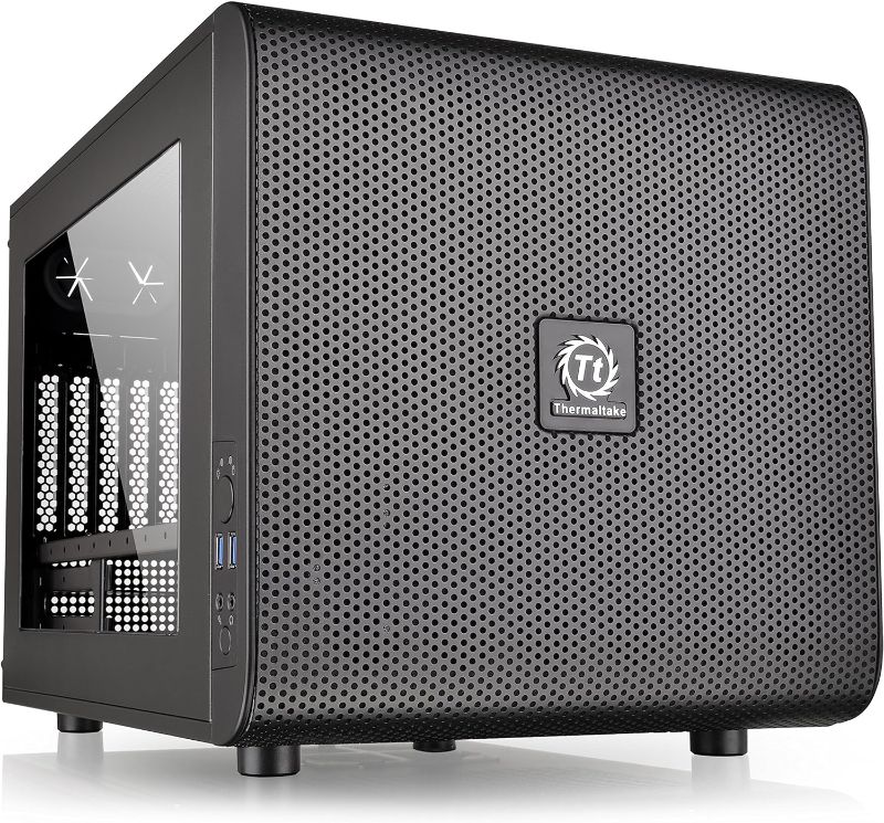 Photo 1 of Thermaltake Core V21 SPCC Micro ATX, Gaming Computer Case Chassis, Small Form Factor Builds, 200mm Front Fan Pre-installed, CA-1D5-00S1WN-00 Black Micro ATX V21
***Dented on one of the sides (shown in last photo)***
