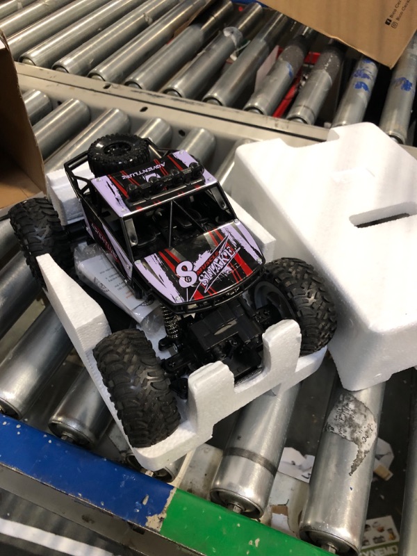 Photo 1 of DEERC DE45 RC Cars Remote Control Car 1:14 Off Road Monster Truck,Metal Shell 4WD Dual Motors LED Headlight Rock Crawler,2.4Ghz All Terrain Hobby Truck with 2 Batteries for 90 Min Play,Boy Adult Gifts 1: 14 Scale Red