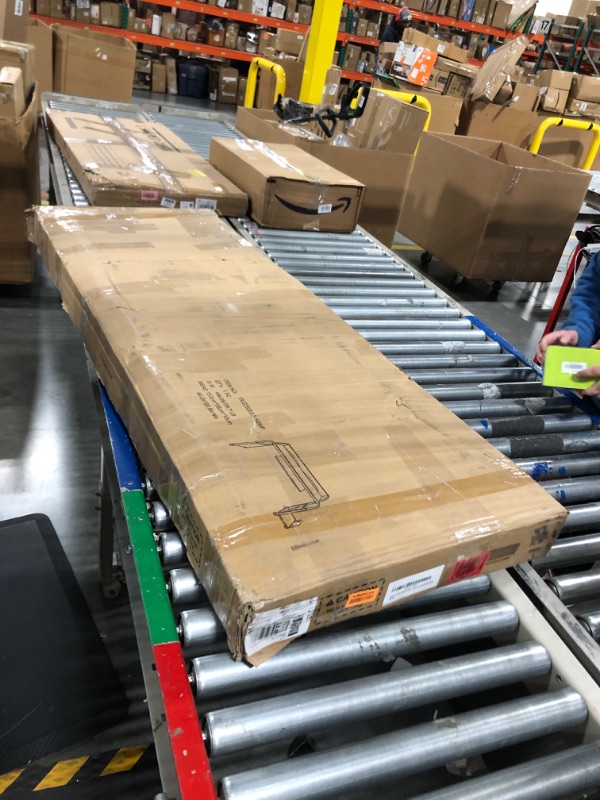 Photo 1 of SogesHome 55'' Overbed Table with Wheel and PC Stand, Height Adjustable Overbed Laptop Desk Laptop Cart Computer Table Standing Workstation Food Tray Desk (White Maple) Maple 55 inches