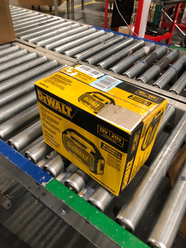 Photo 1 of DEWALT 20V MAX Bluetooth Speaker, 100 ft Range, Durable for Jobsites, Phone Holder Included, Lasts 8-10 Hours with Single Charge (DCR010), Yellow/Black