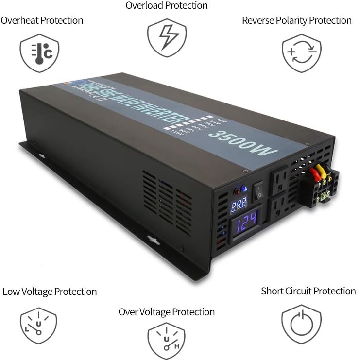 Photo 1 of WZRELB 3500watt Pure Sine Wave Inverter 24V DC to 120V AC 60HZ with LED Display Car Inverter Generator (RBP300024B1)
