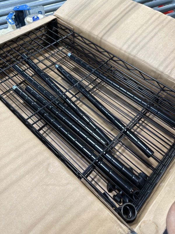Photo 1 of Amazon Basics 3-Shelf Narrow Adjustable, Heavy Duty Storage Shelving Unit (250 lbs loading capacity per shelf), Steel Organizer Wire Rack, Black, 23.2"L x 13.4"W x 30"H
