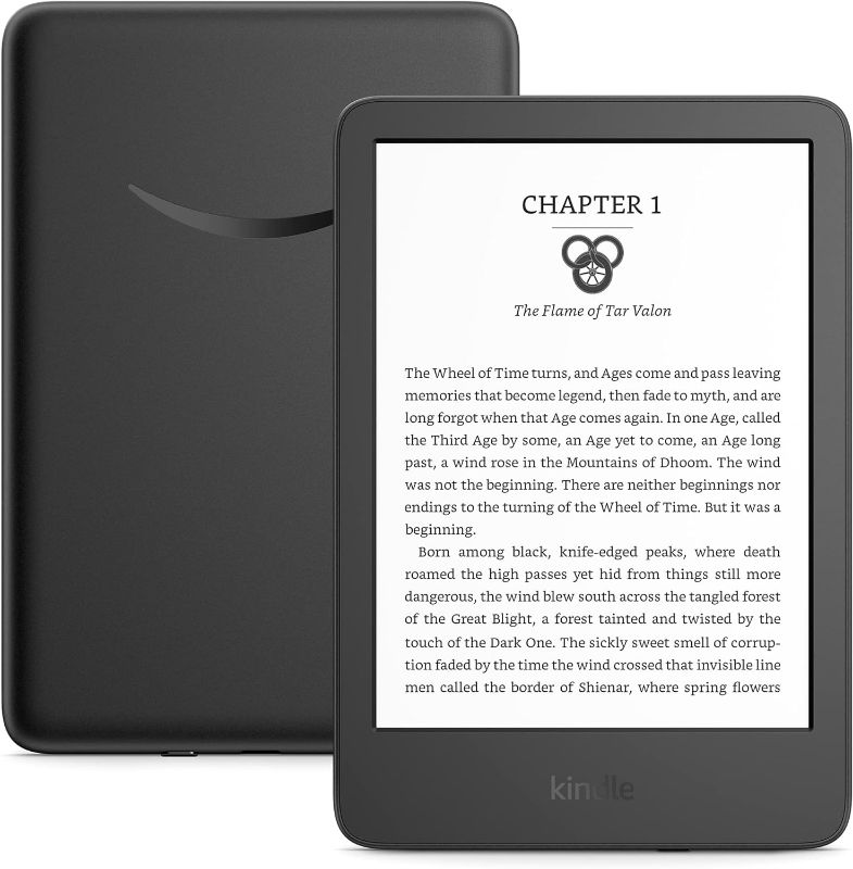 Photo 1 of Amazon Kindle– The lightest and most compact Kindle, with extended battery life, adjustable front light, and 16 GB storage – Black

*KINDLE ONLY - NO CHARGER*