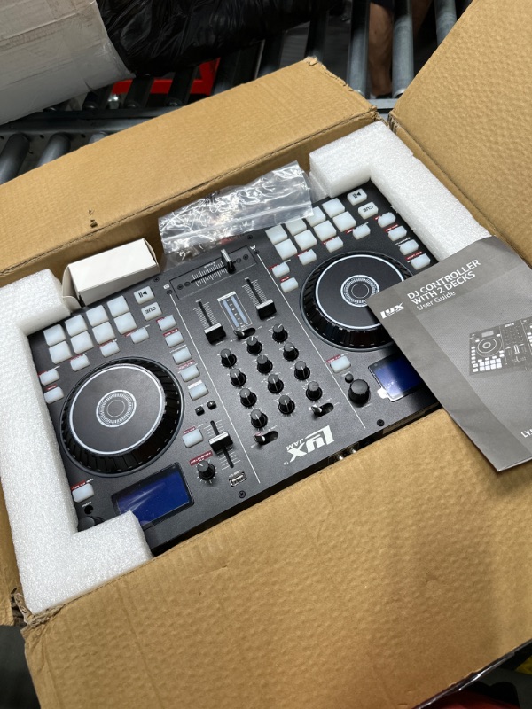 Photo 3 of LyxJam 2-Deck Portable DJ Controller, Mixing Console with LCD Display | Manual Looping, USB, MIC Input, Record Output, 16 Performance Pads with Virtual DJ LE Software Included (Download)