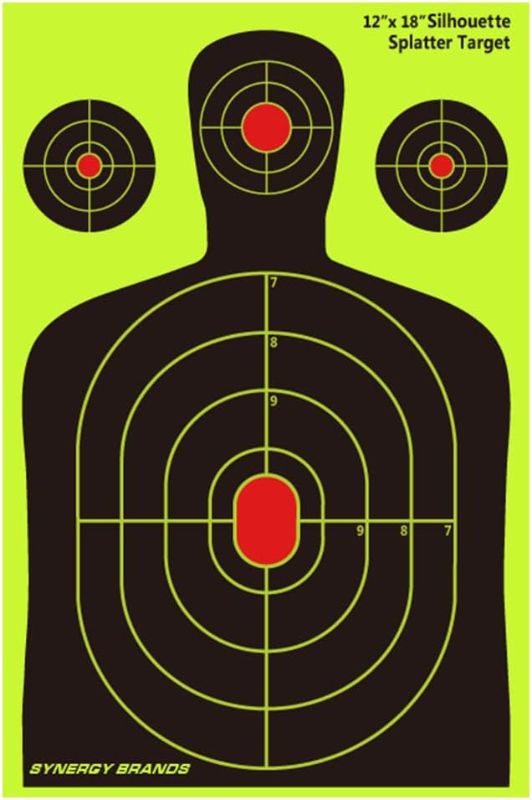 Photo 1 of 12 x 18 Splatter Target Pack of 25. Highly Visible Shooting Sports Targets for Indoor/Outdoor Range Time. High Contrast Color Allows You to Easily Witness Landed Shots for Immediate Visual Feedback

*SCRATCH ON FIRST SHOOTING TARGER*